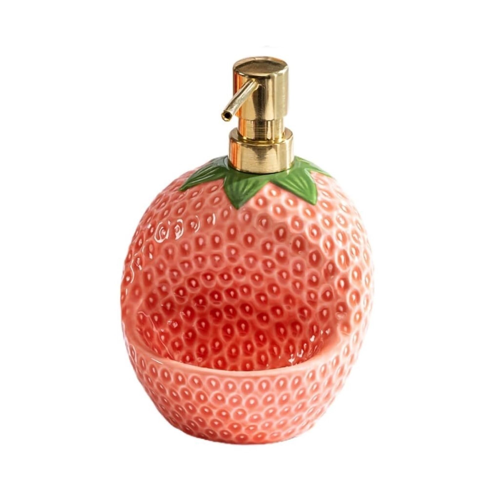 Empty Barthroom and Dish Soap Dispenser With Sponge Holder Refillable Lotion Pump Bottle Decor for Counter(Pink)