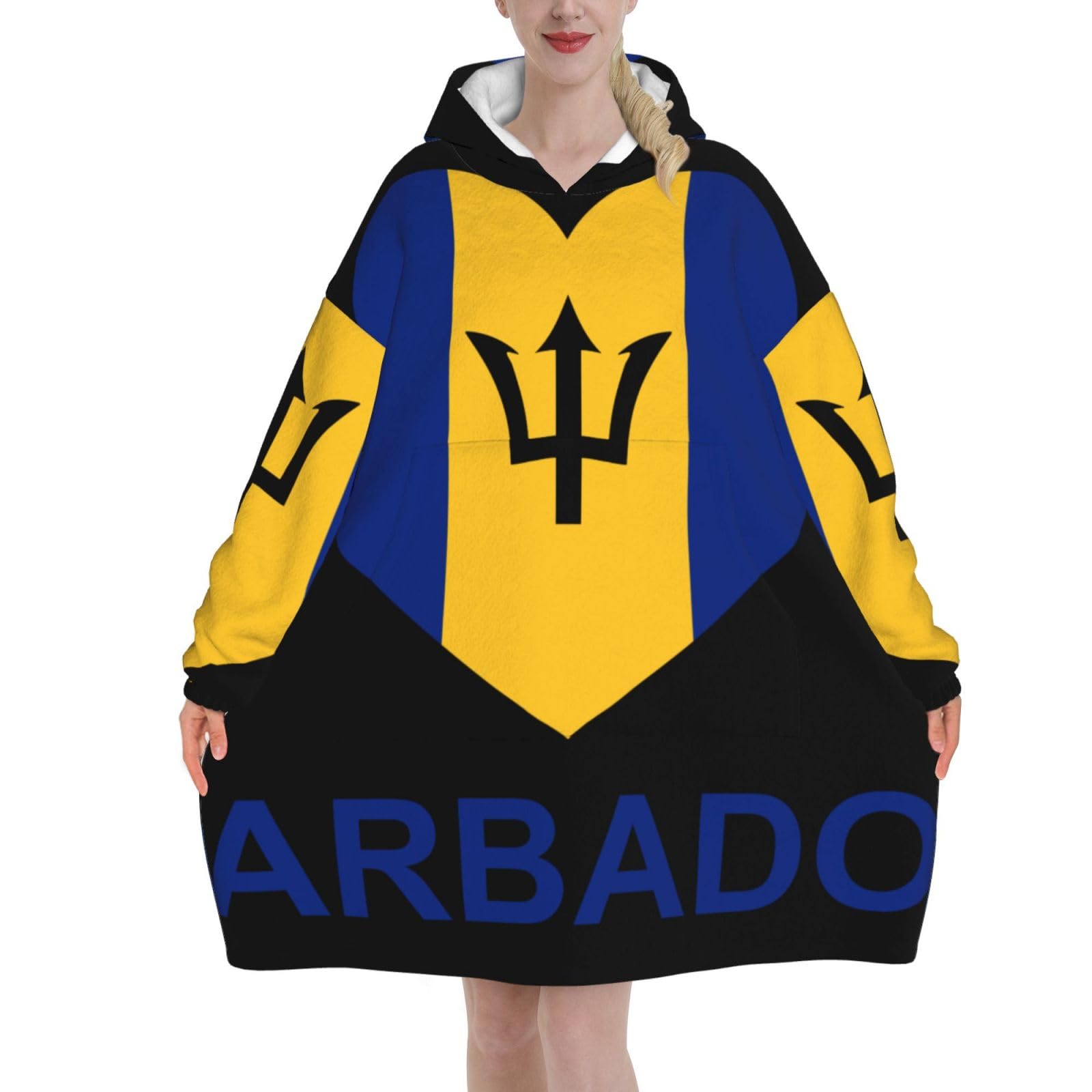 Peiyeety Unisex Love Barbados Blanket Hoodies For Women And Men Adult Oversize Wearable Blanket Hoodies For Soft And Warm