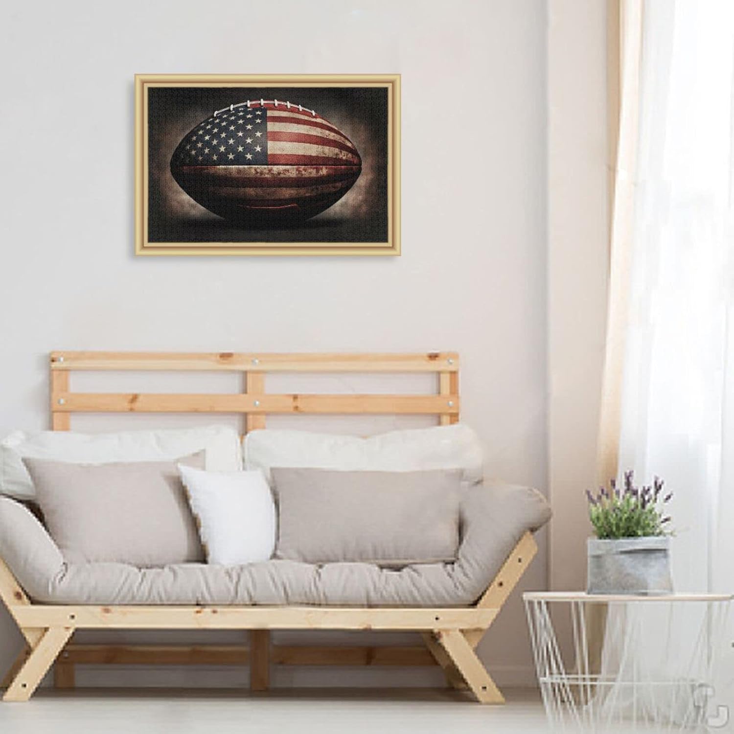 American Football Ball Jigsaw Puzzle, Paper Wood Composite Material Zigsaw with Storage Bag and Reference Picture Easy to Solve 500/1000 Pieces