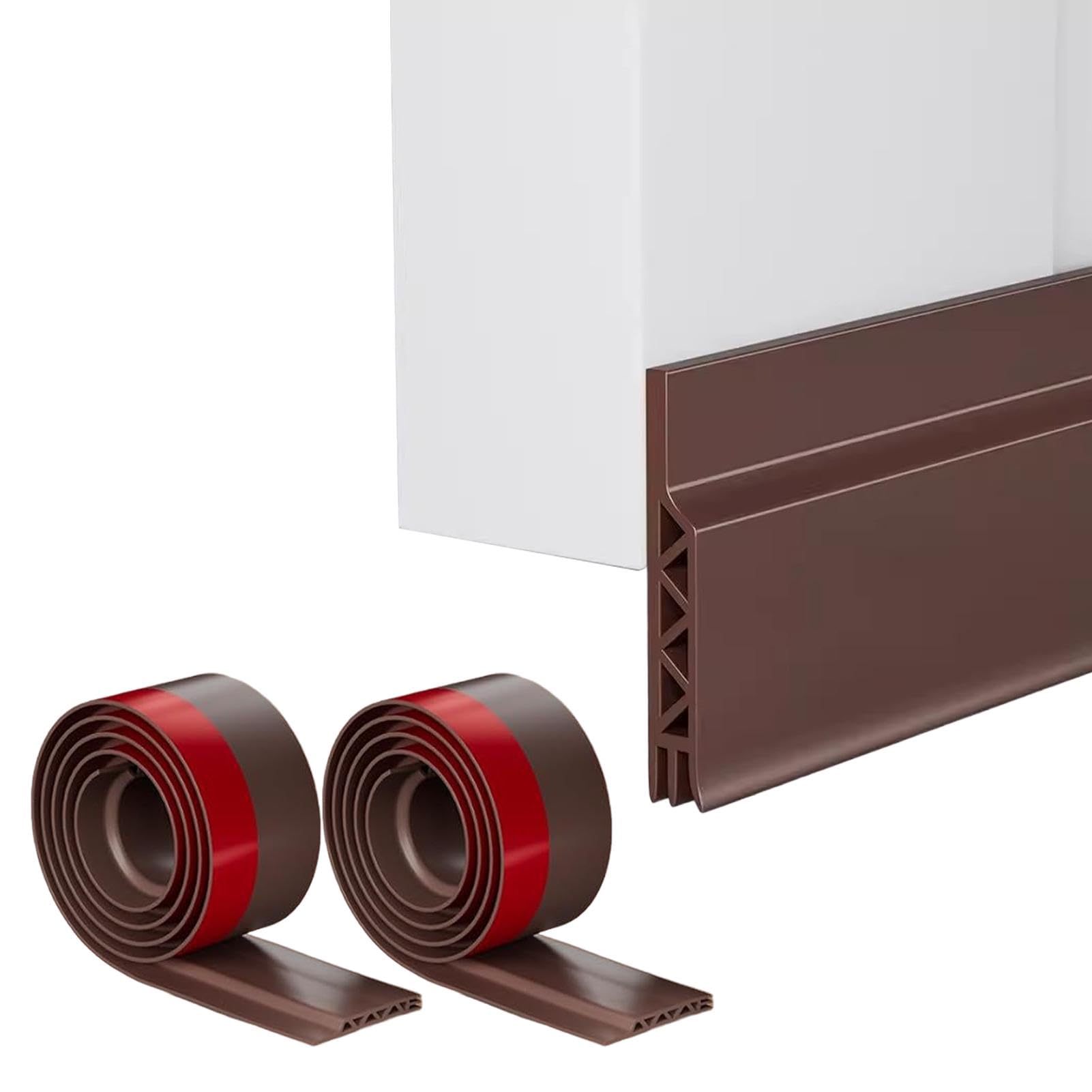 Door Draught Excluder,2 Packs Self Adhesive Weather Stripping Under Door Draft Stopper Seal Silicone Door Draft Stopper Excluder Strip for Door Soundproofing and Insulatuion(size:39.37x1.97inch(LxW))