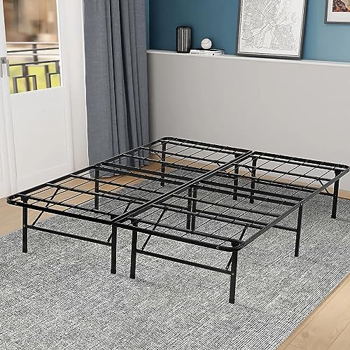 BLKMTY Bed Frame King Size Foldable Metal Platform Beds
