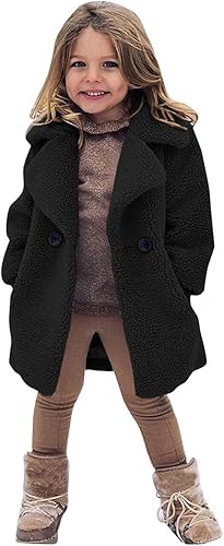 TBUIALL Abrigos de invierno para niñas, forro polar grueso, abrigo cálido resistente al viento, ropa exterior para bebés, chaqueta acolchada para