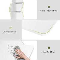 Vista 6 de LITTLE TREE Estantería esquinera de 70 pulgadas, estantería de exhibición Etagere con forma de algas marinas, estantes de pared independientes de 5