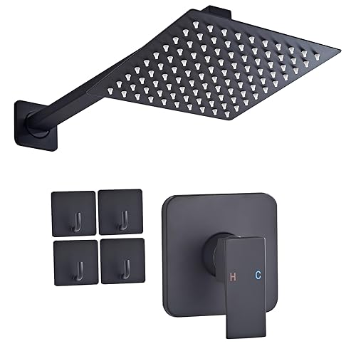 Shower Faucet Set Matte Black Complete Shower System with 8