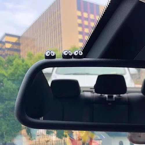 Miniatura 5 de Soot Sprite - Espejo retrovisor para automóvil, 25 piezas de lindos Sprites de hollín para decoración interior de automóvil, tablero de