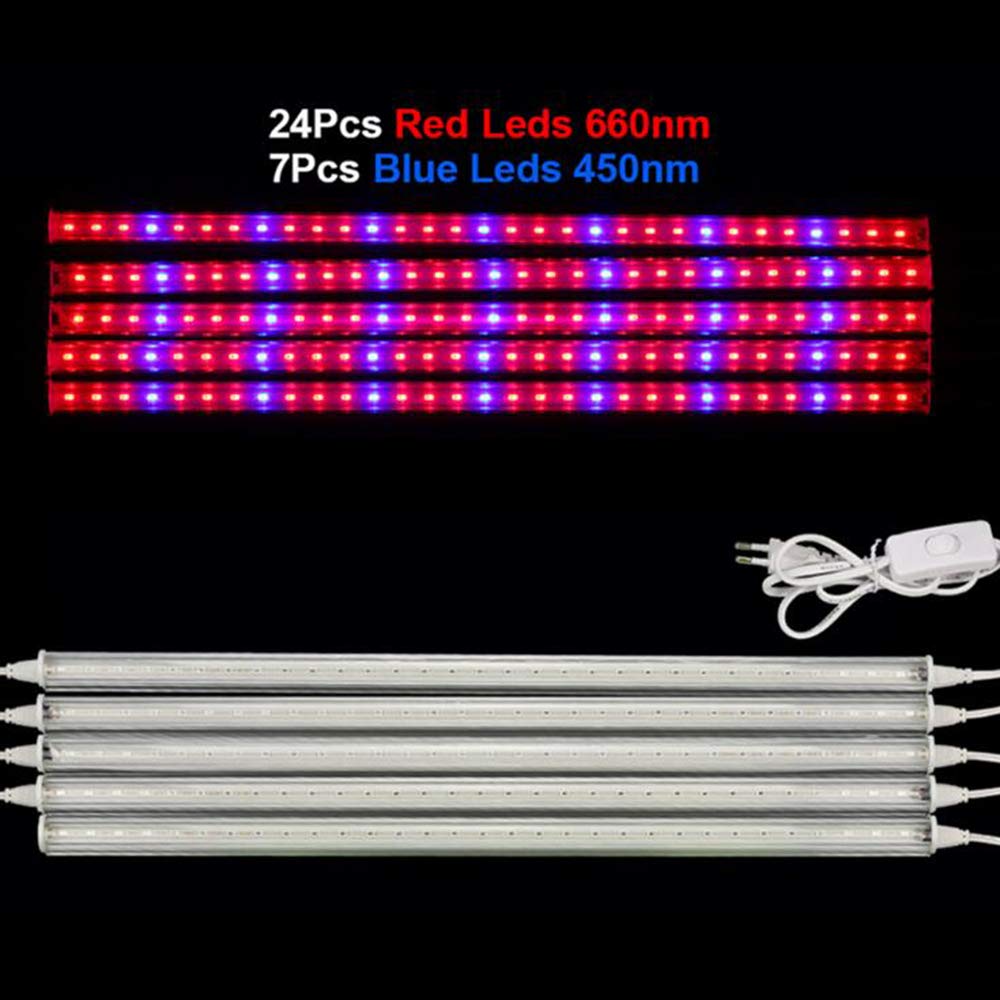 LED Crece la lámpara 5PCS Full Spectrum LED Crece la luz de Garland Invernadero hidropónico Vegetal Flor Cultivo de Interior
