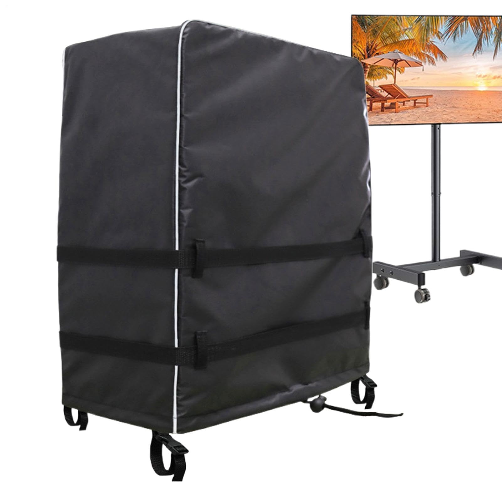 Copertura Esterna per Carrello TV Telo Riflettente Antipolvere | Copertura Antivento per Carrello TV Mobile con Doppia Fibbia per Interni: Soggiorno, Appartamento, Giardino, Ufficio, Aula