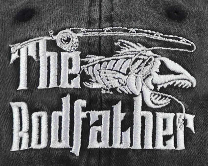 The Rodfather Pugfather Dogfather Grilfather Hats for Men, Adjustable Embroidered Dad Baseball Cap - Image 4