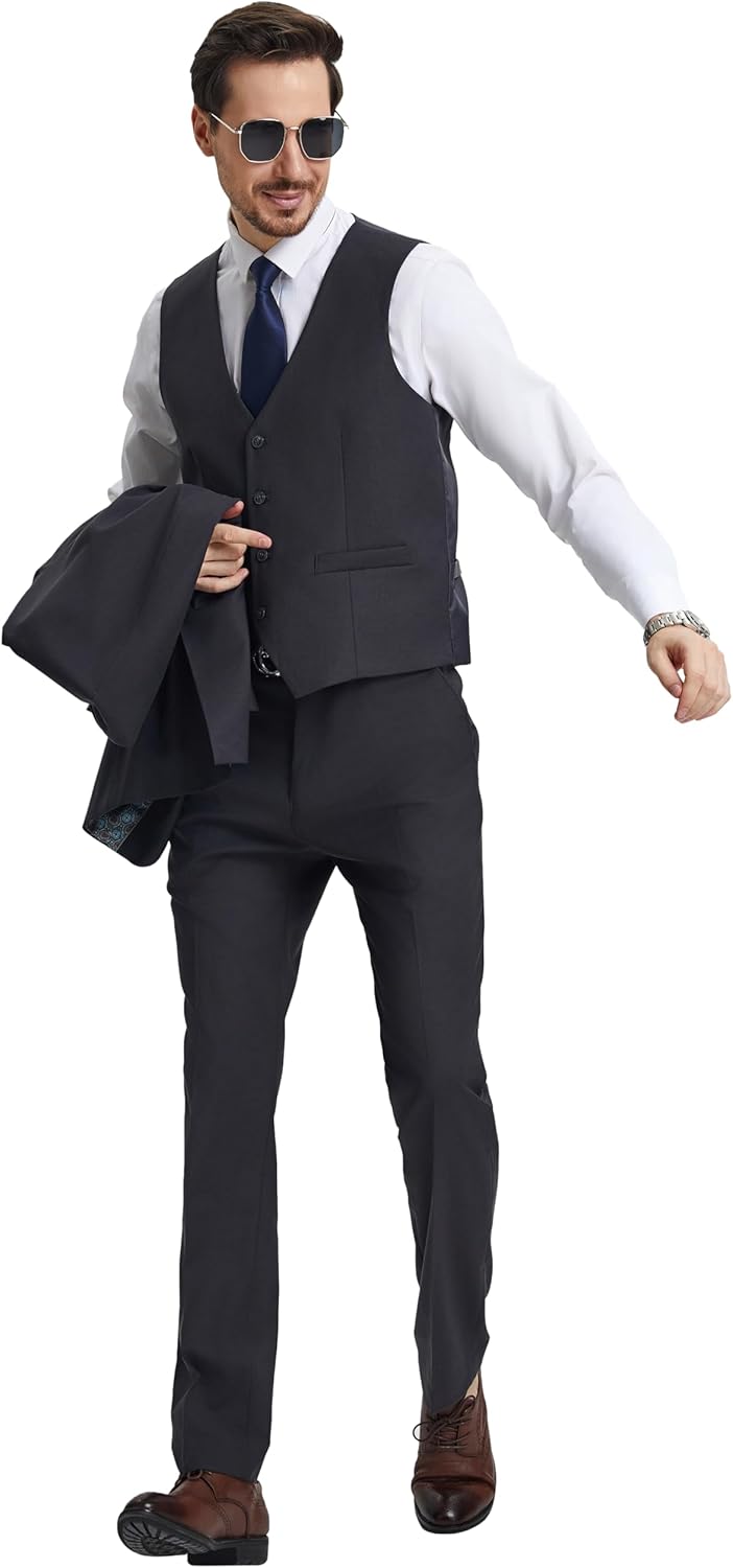 Stacy Adams Suits 3pc Suit Set, Jacket Vest and Dress Pants,Hybrid-Fit Suits - Image 4