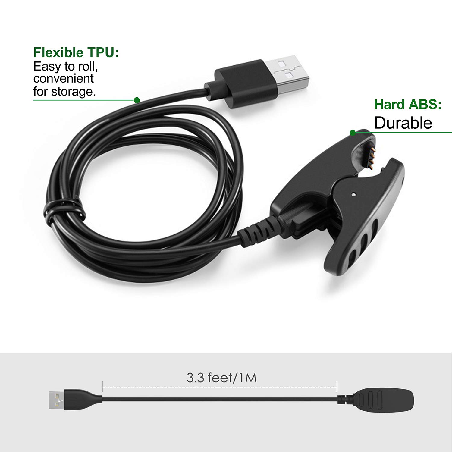 Tobfit Ladekabel Für Suunto Uhren - Kompatibel Mit Suunto 3, 5, Ambit, Traverse (100 Cm)