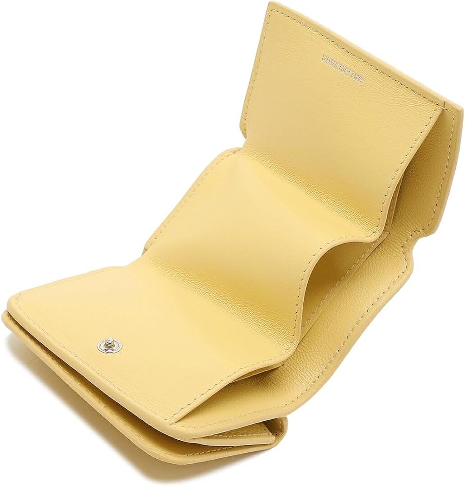 未使用品 バレンシアガ キャッシュ ミニウォレット イエロー 三つ折り財布 BALENCIAGA - バレンシアガ財布 三つ折り ミニ財布 本革