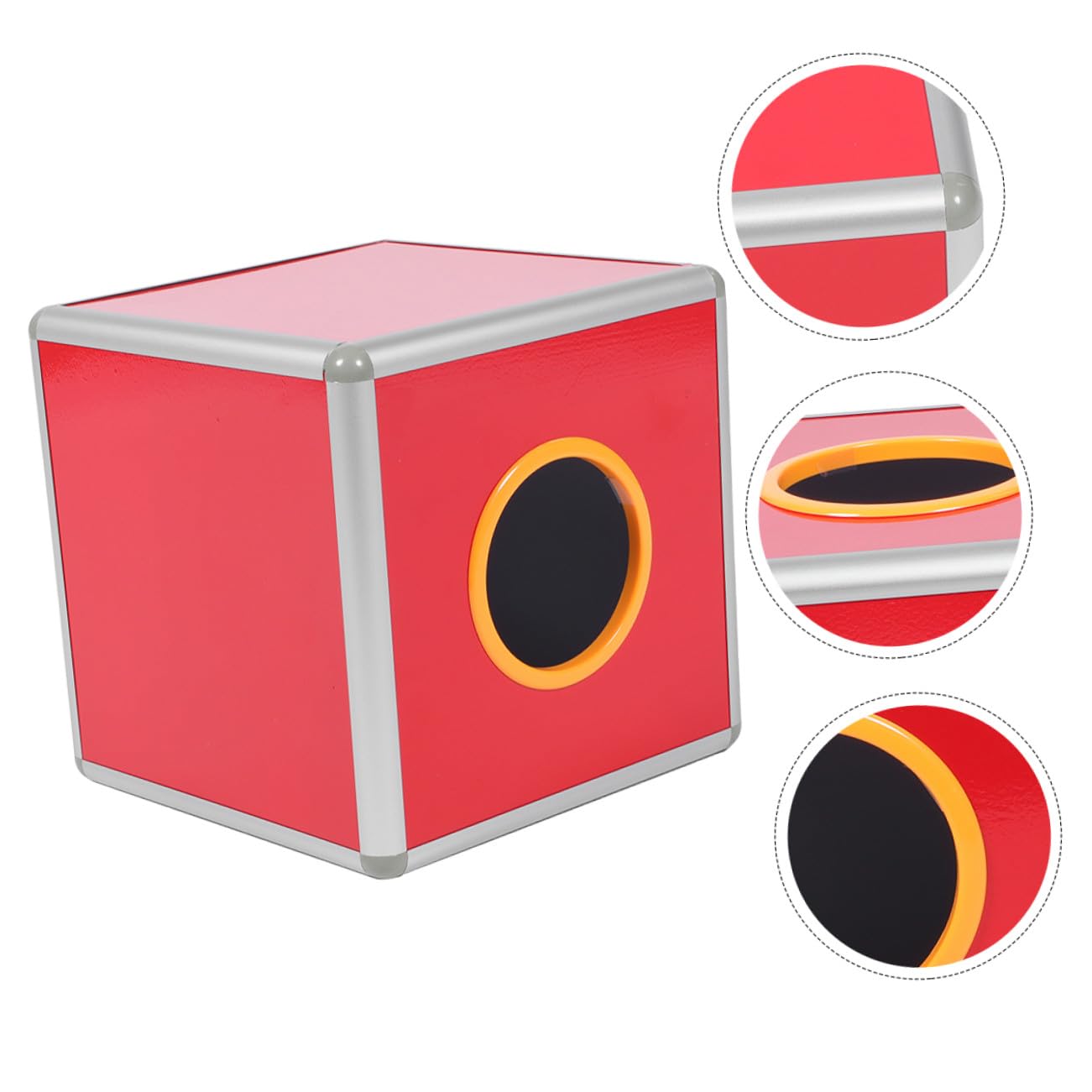 Zerodeko Caja de Lotería de Oficina Cuadrada Roja de Aleación de Aluminio Acrílico, Multifuncional y Práctica para Fiestas y Reuniones Empresariales