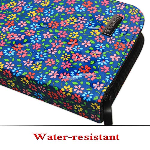 Teamoy Crochet Hook Case - Storage Organizer Bag with Zipper, Aluminum/Steel Crochet Hook Holder, Blue Flowers - Image 4