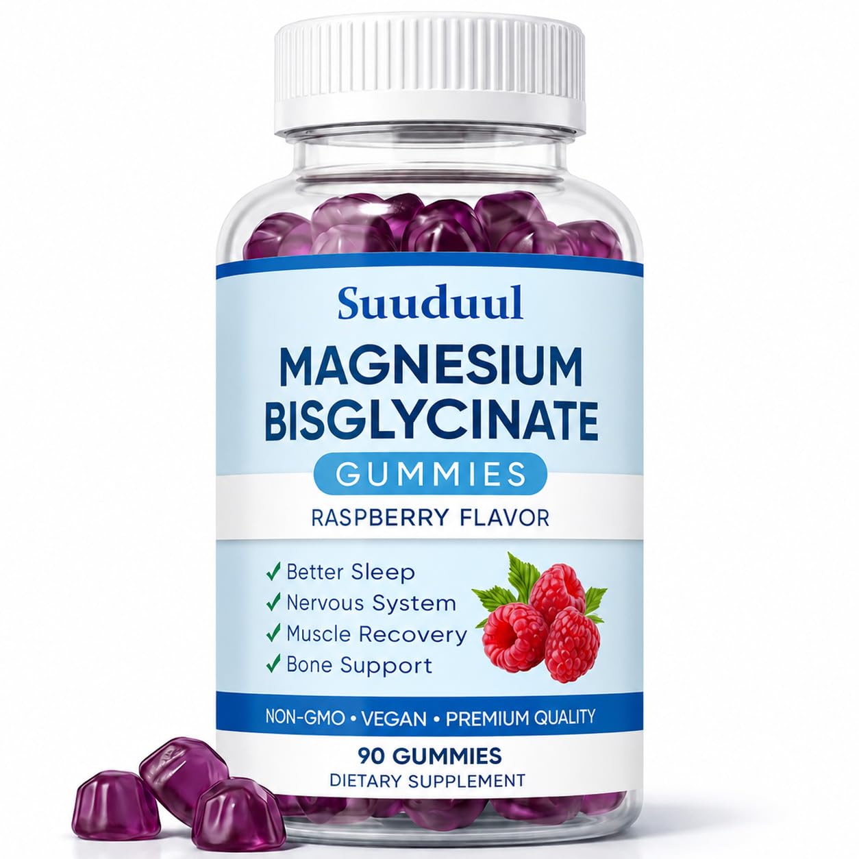 Magnesium Bisglycinate Gummies, 400mg High Absorption Supplement, 90 Count 1pc