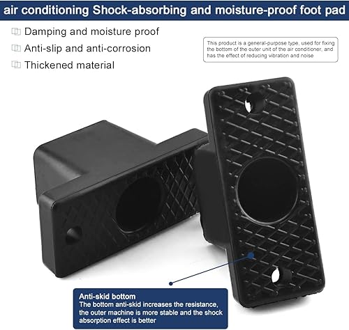 Miniatura 2 de Soporte de montaje de aislamiento de vibración de goma, paquete de 4 soportes de montaje de aire acondicionado, mini almohadillas de absorción de