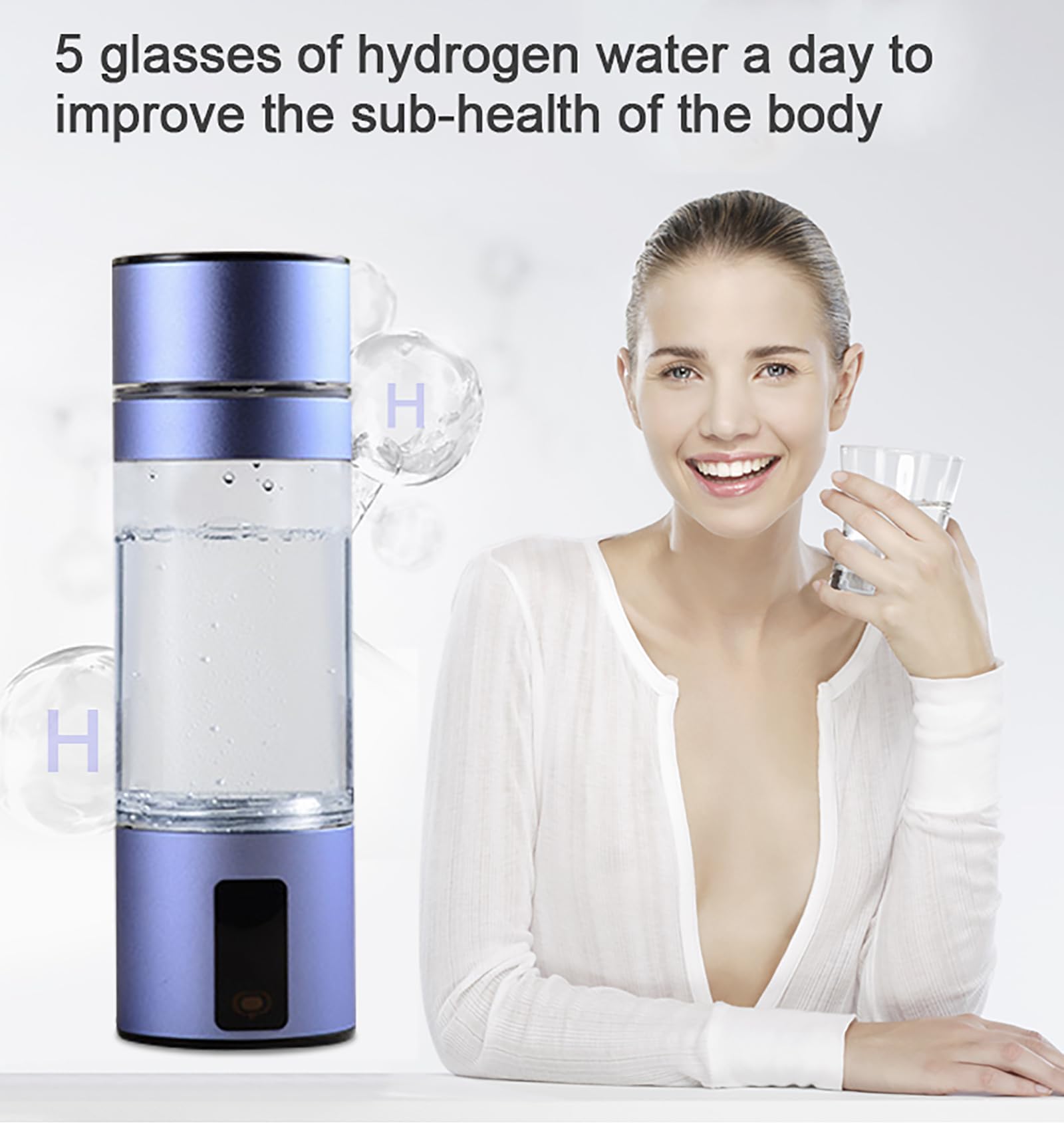 Generador de Agua de hidrógeno portátil, Recargable, 230 ml, con tecnología PEM SPE, electrólisis rápida de 5 Minutos, para el hogar, la Oficina, los Viajes y Las Bebidas