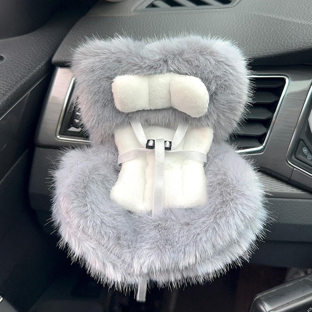 Car Seat for 17cm La-bubu Dolls, Car Seat Vent Clip for 10-17CM Dolls, Cute Safety Carseat with Soft Cushion for Blind Box Doll Fans/Collectors, Cars Air Vent Decoration