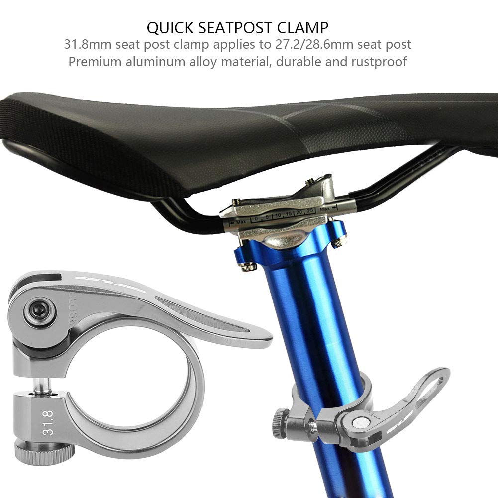 Collier De Selle Rapide RiToEasysports – Alu 31,8 Mm, Pour Tige 27,2/28,6 Mm, Noir, Léger 41g