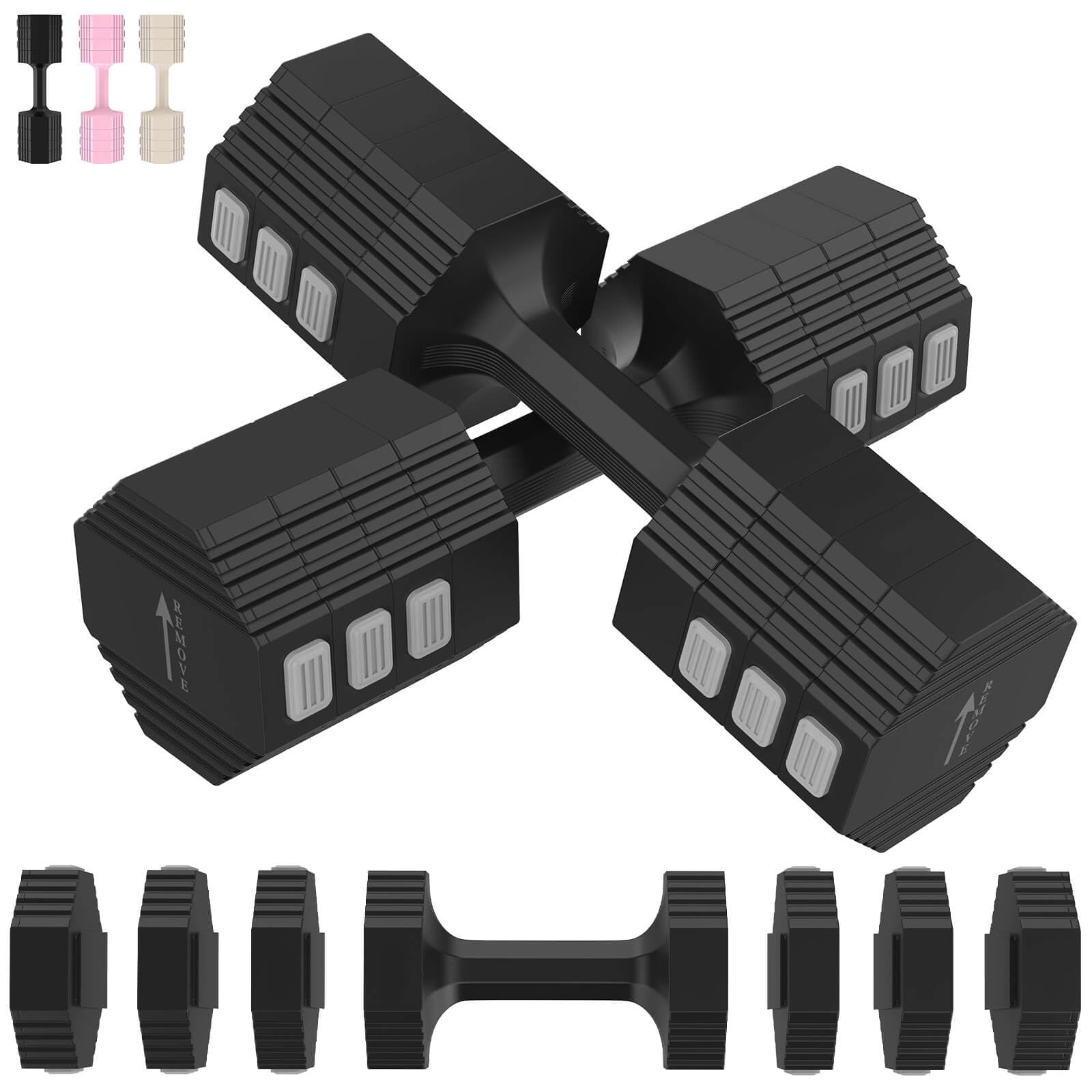 Tepemccu 10kg Verstellbar Hanteln Set, 4-in-1 Kurzhanteln 2er Set