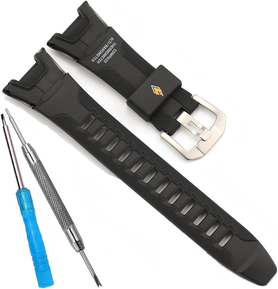 Resin Band Compatible with Casio Pro Trek PRG-110C PRG-110Y PRW-1300 PRW-1300Y PAW-1300 Men's Watch Strap Bracelet