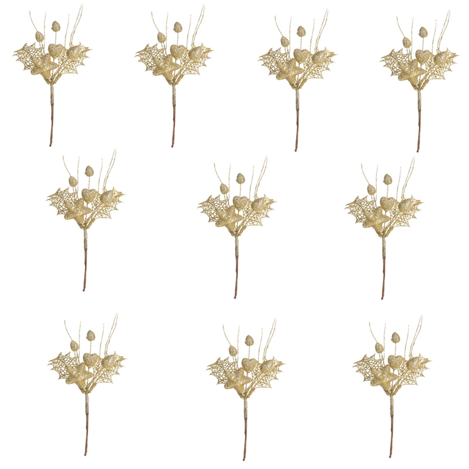 Tsophreniq Berries Stick for Christmas Tree Decoration Decorative Berries Stick Sparkling Branch for Christmas Vase Fillers Festival Picks