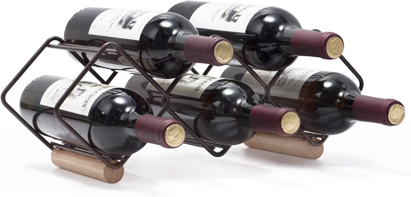 KINGRACK Tabletop Wine Rack, 5 Bottle Wine Holder Storage Stand with