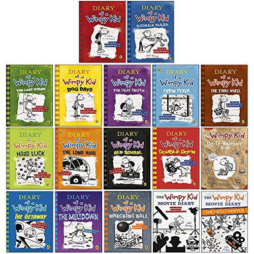 Diary of a Wimpy Kid The Ultimate Complete 17 Books Collection Set by Jeff Kinney (The Meltdown & Wrecking Ball & Movie Diary & Movie Diary: The Next Chapter [Hardcover])