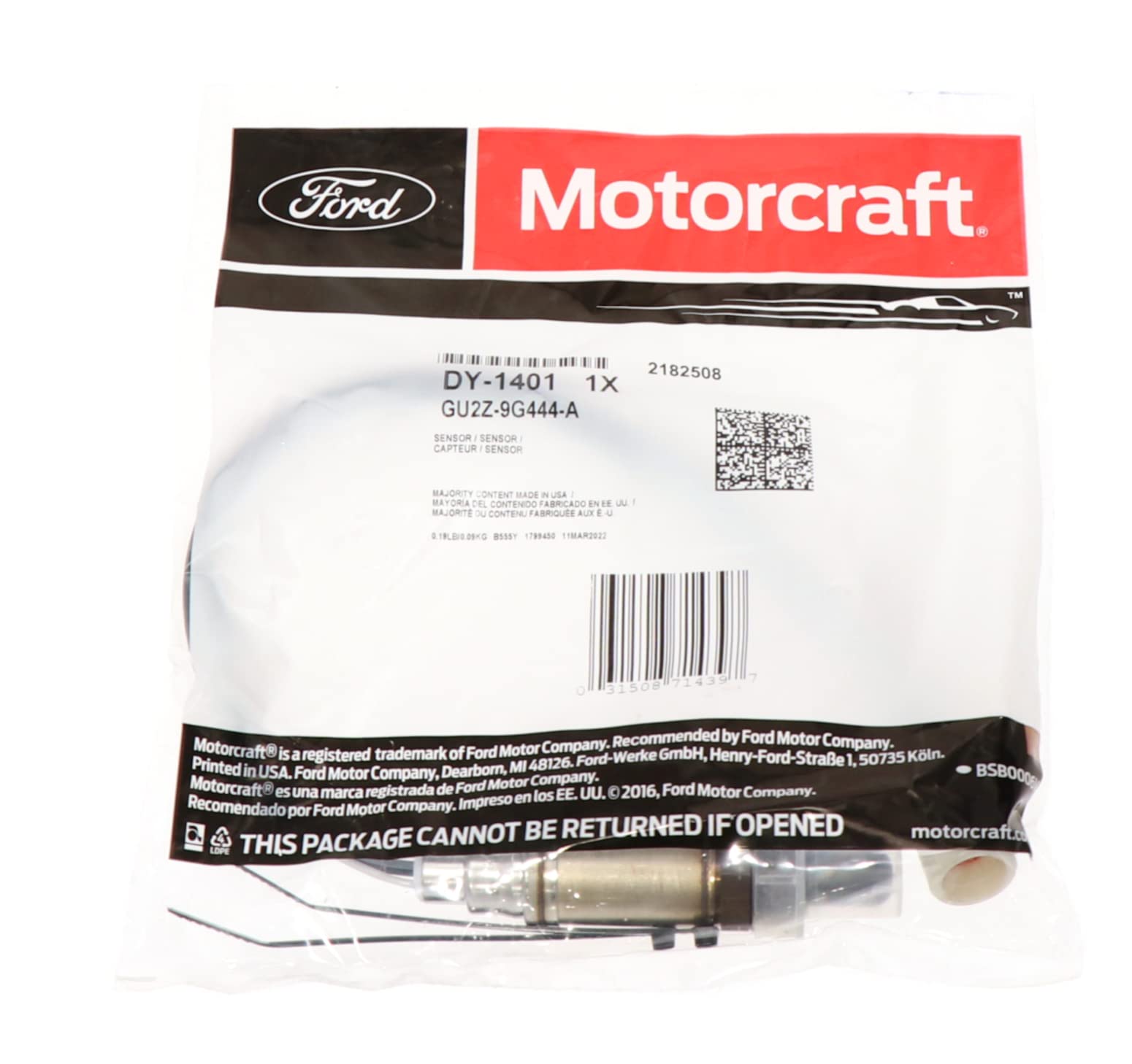 Amazon.com: Motorcraft DY1401 Exhaust Gas Sensor : Automotive