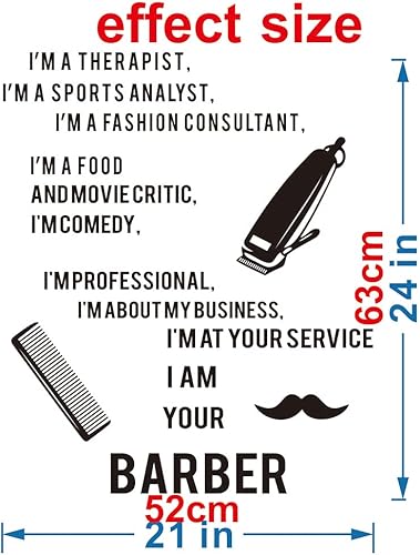 Miniatura 2 de Calcomanías de pared de peluquería – Calcomanías extraíbles de PVC para decoración de peluquería y estudio de belleza – Arte de pared elegante para