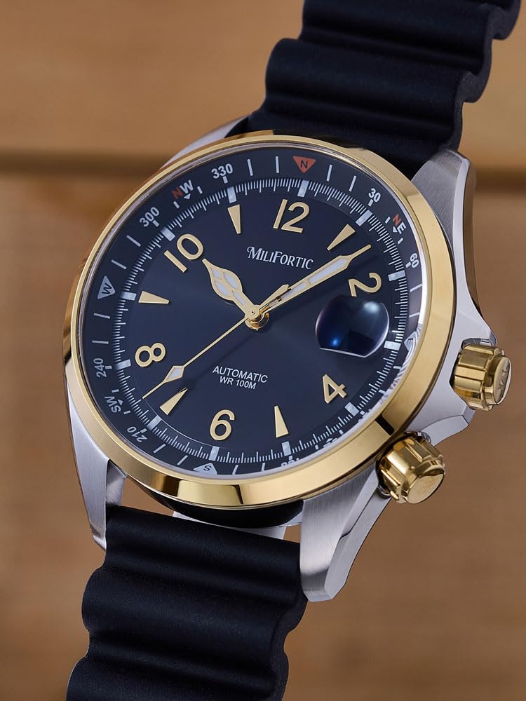MiliFortic S089 - Reloj mecánico automático resistente al agua hasta 100 m para hombre
