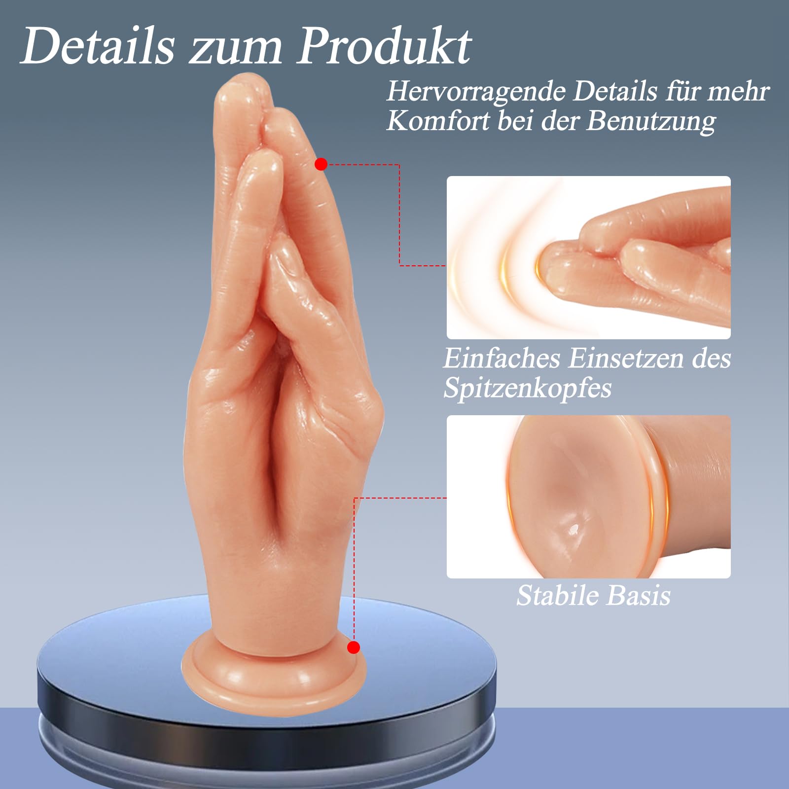 Plug Anale Sex toys Pugno Dildo, Mano Dildo Fisting Anale Plug Donna Uomo, Butt Plug con Ventosa, Anali Giocattoli Anale-dilatatore SexToy (Color Carne, Mano)