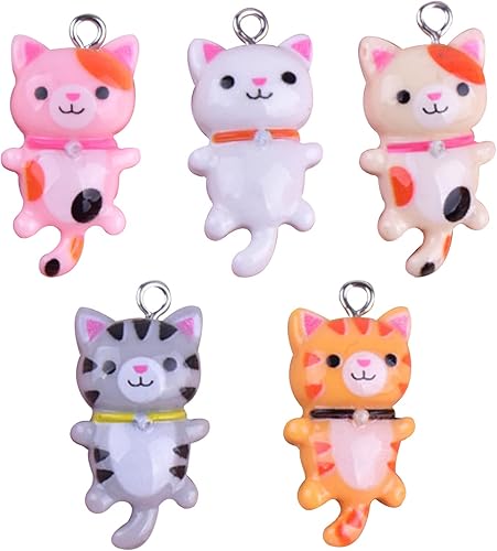 Jakonay 30 dijes de gato travieso con diseño de gatito travieso, dijes de ciervo para hacer joyas de bricolaje