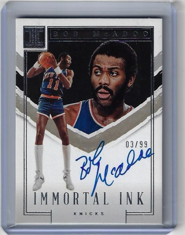 Bob McAdoo Autographed & Serial Numbered #03/99 Immortal Ink Auto Collectible Basketball Card - 2022 Panini Impeccable Basketball Card #II-BMD (Knicks)
