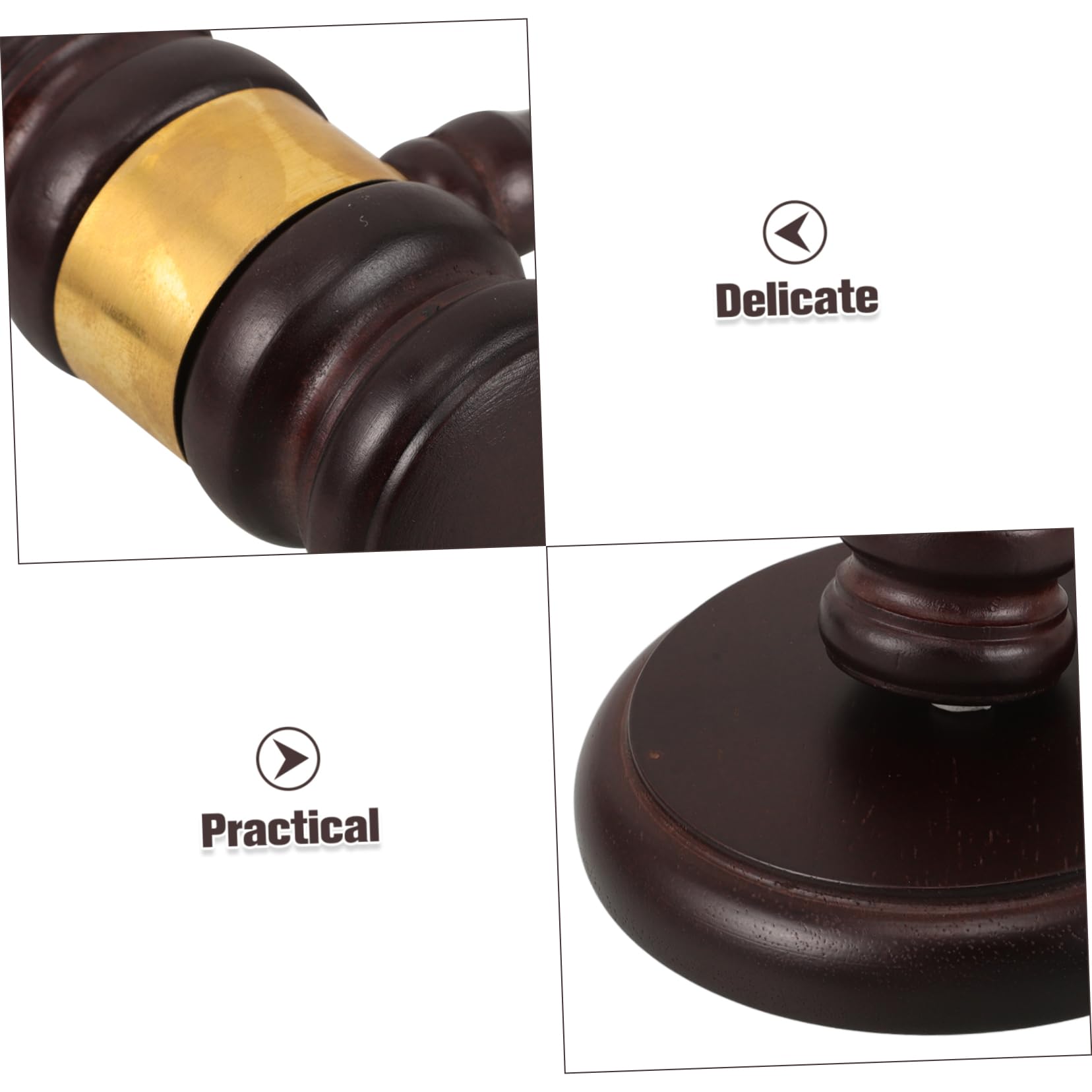 UPKOCH Martillo De Juez De Madera Maciza Base De Bloque Sonoro, Tamaño Mini, Herramienta Profesional Para Sala De Audiencias y Subastas, Decoración Despacho Abogado