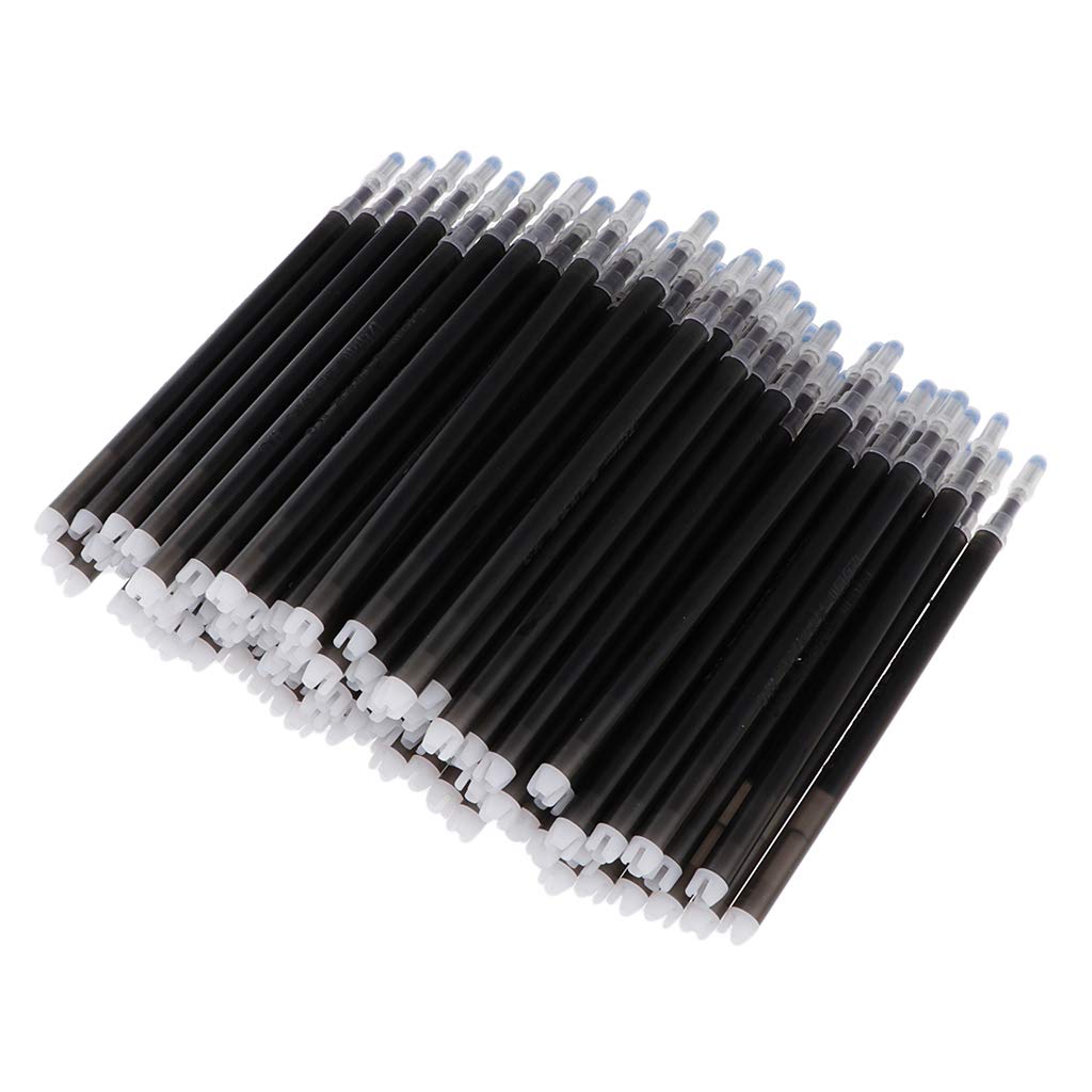 Ashwam Black 100Pcs Fabric Marker Pen Refill, Heat Erasable Fabric Marking Pens Auto-Vanishing Pen For Tailors Sewing And Quilting Dressmaking, (Black)
