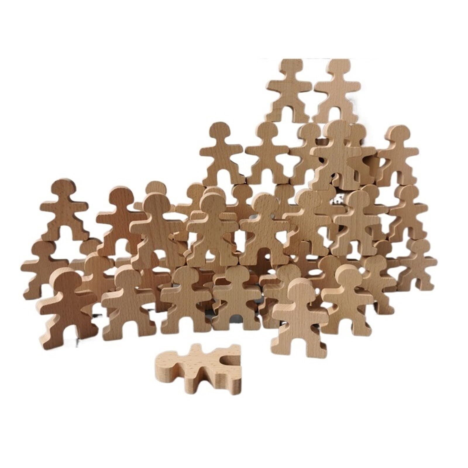 Poupée en bois à chevilles jouets en bois arc-en-ciel empilables 48 pcs