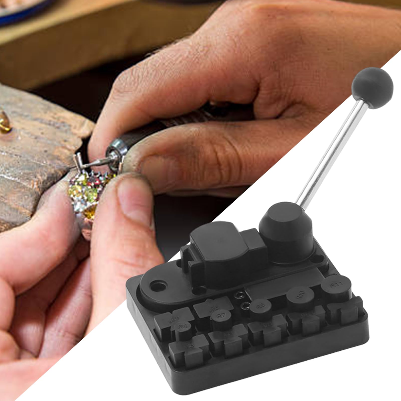Ringbiegewerkzeug – Ringbiegewerkzeug für Schmuckherstellung, Löffelbiegewerkzeug, Ringbiegemaschine, Ringmess-Set, Silber, Smith, Schmuck, Armband, verstellbare Form für Metallarbeiten, Handwerk