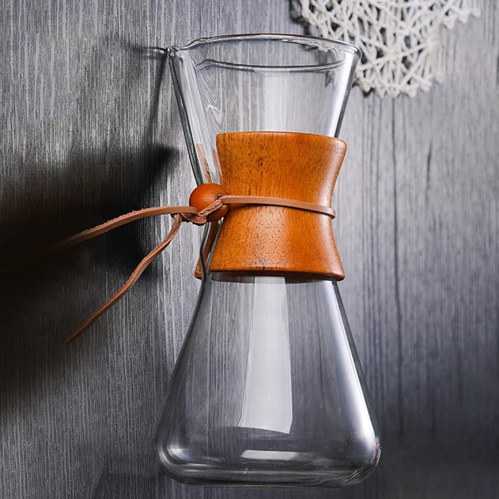 Cafetera de Vidrio Borosilicato con Filtro Manual Jarra para Preparar Café Dripper de Vertido Diseño Resistente Adecuada para Preparar Café en Casa, Sólo café, Individual