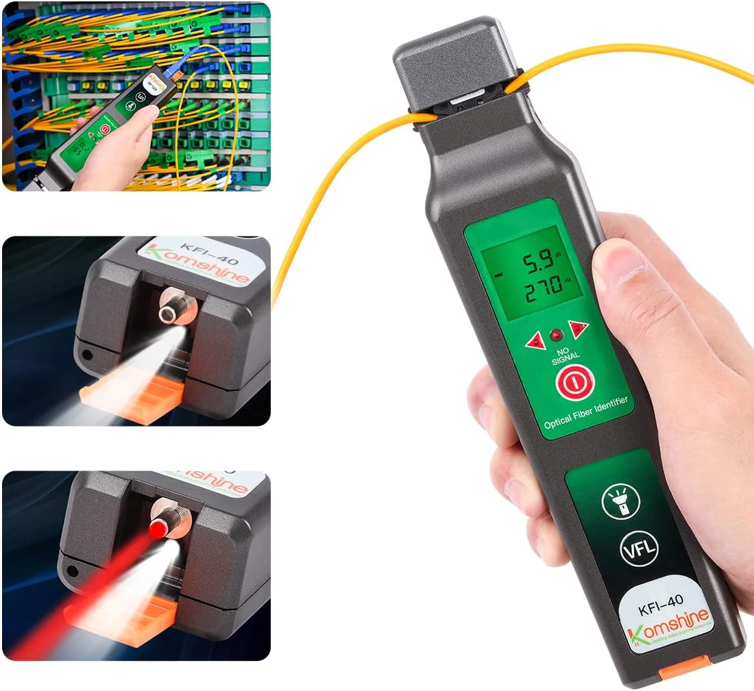 Komshine KFI-40 Optical Fiber Traffic Identifier Fiber Detector with V-F-L Function 800-1700nm + LED Display
