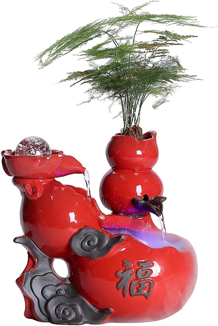 Tabletop Fountain Tabletop Water Fountains Soothing Relaxation - Portable Waterfall Fountain Feng Shui Decoration for Home Or Office (8.6 Inch) Desktop Fountain