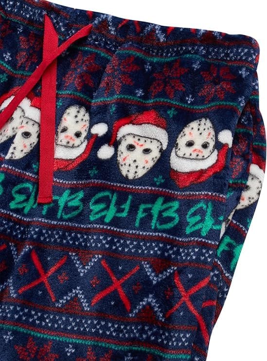 COCO BRANDS Friday the 13th Mens All Over Print Pajama Pant with Adjustable, Elastic Waistband - Plush Fleece Sleepwear - Image 3