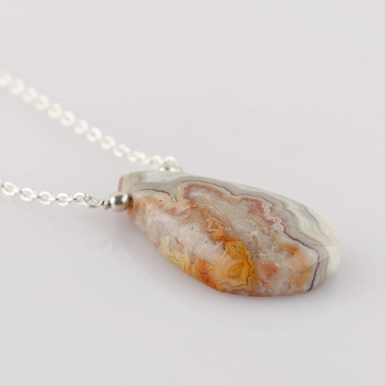 Pear Natural Cabochon Necklace for Women | Handmade Gemstone Pendant | Wire Wrapped Love Crystal Jewelry | 8–14 mm Stone | Chain 16+2 Inch Adjustable - Image 2