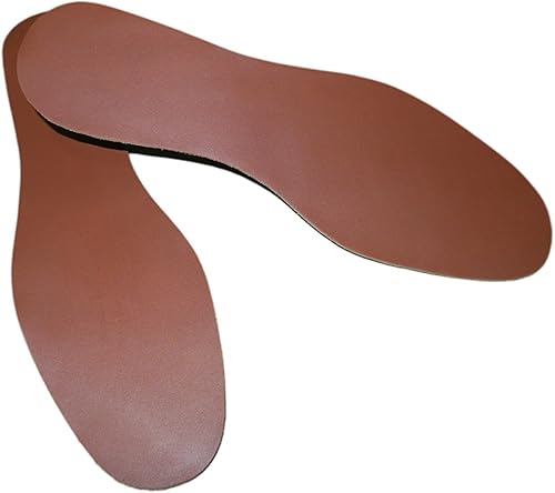 Plantillas de cuero acolchadas finas hechas a mano con control de olor a carbón activado (marrón británico US Women 88.5 EU 39)