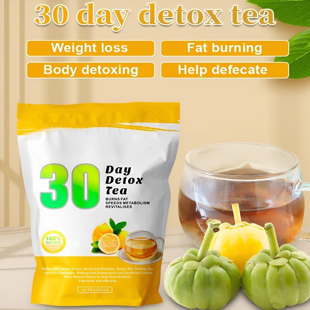 Té De Frutas Desintoxicante, Adelgazante Y Quemagrasas Con Sabor A Limón For 30 Días De Pérdida De Peso - 3 G X 30 Bolsitas(3PCS)