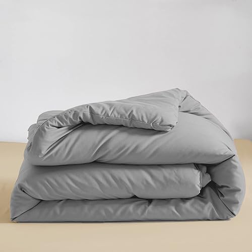 Miniatura 4 de KAREVER Juego de edredón gris plateado, tamaño matrimonial, color gris brillante, para niños, adolescentes y adultos, juego de ropa de cama de color