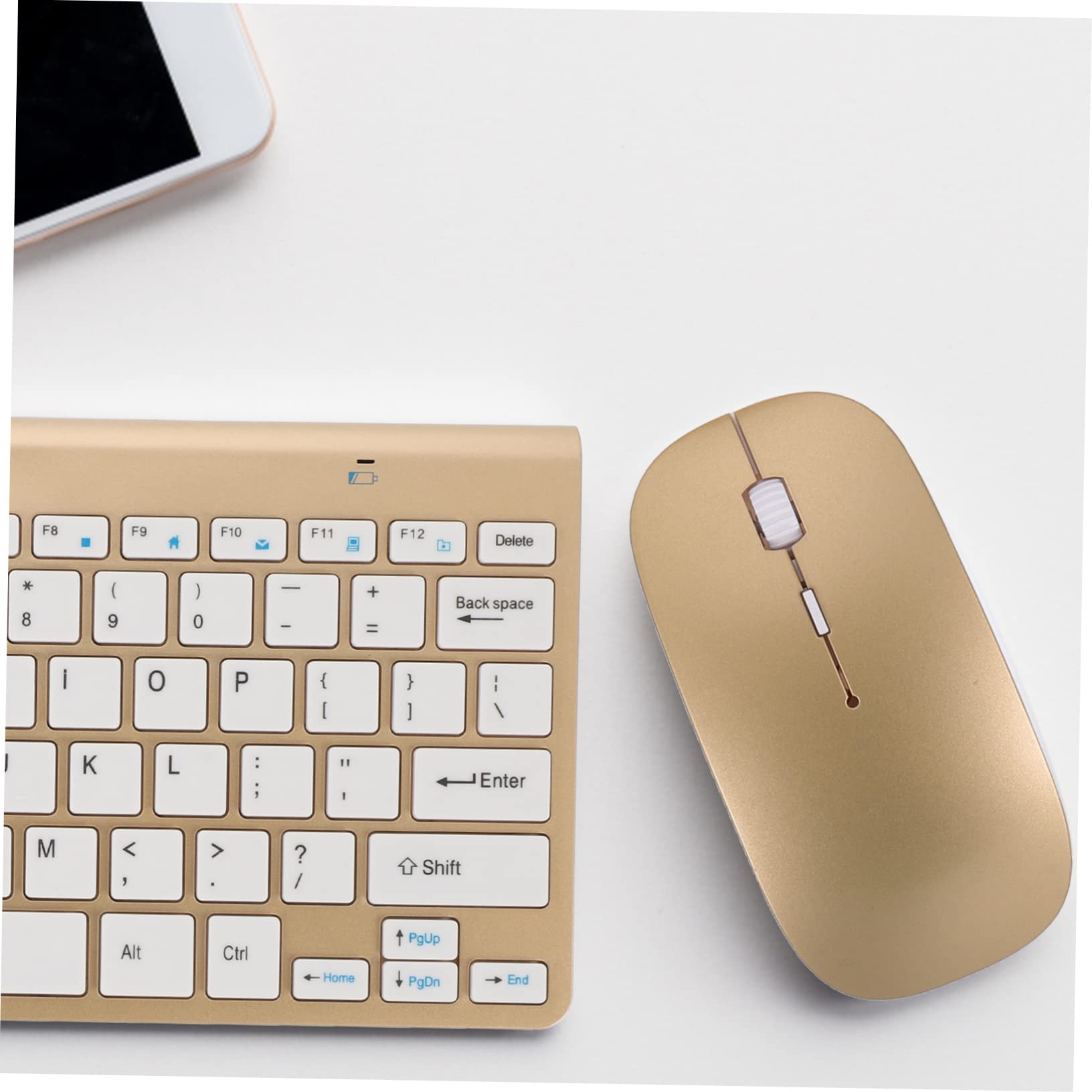 Combo Tastiera e Mouse Wireless Ghz Tastiera Multimediale Led Mouse Compatto Plug and Play Durevole Sospensione Automatica Ricezione Fino Metri