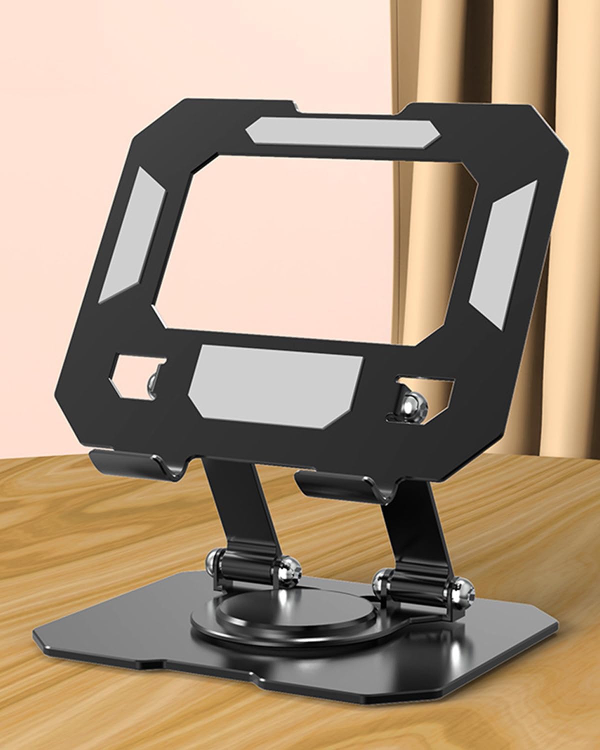 Tablet Stand Holder for Desk, 360° Rotating Adjustable Desktop Tablet Holder, Foldable Aluminum Tablet Mount for iPad Pro, Air, Mini/Samsung Galaxy Tabs and More(4-13 inch)(Black)