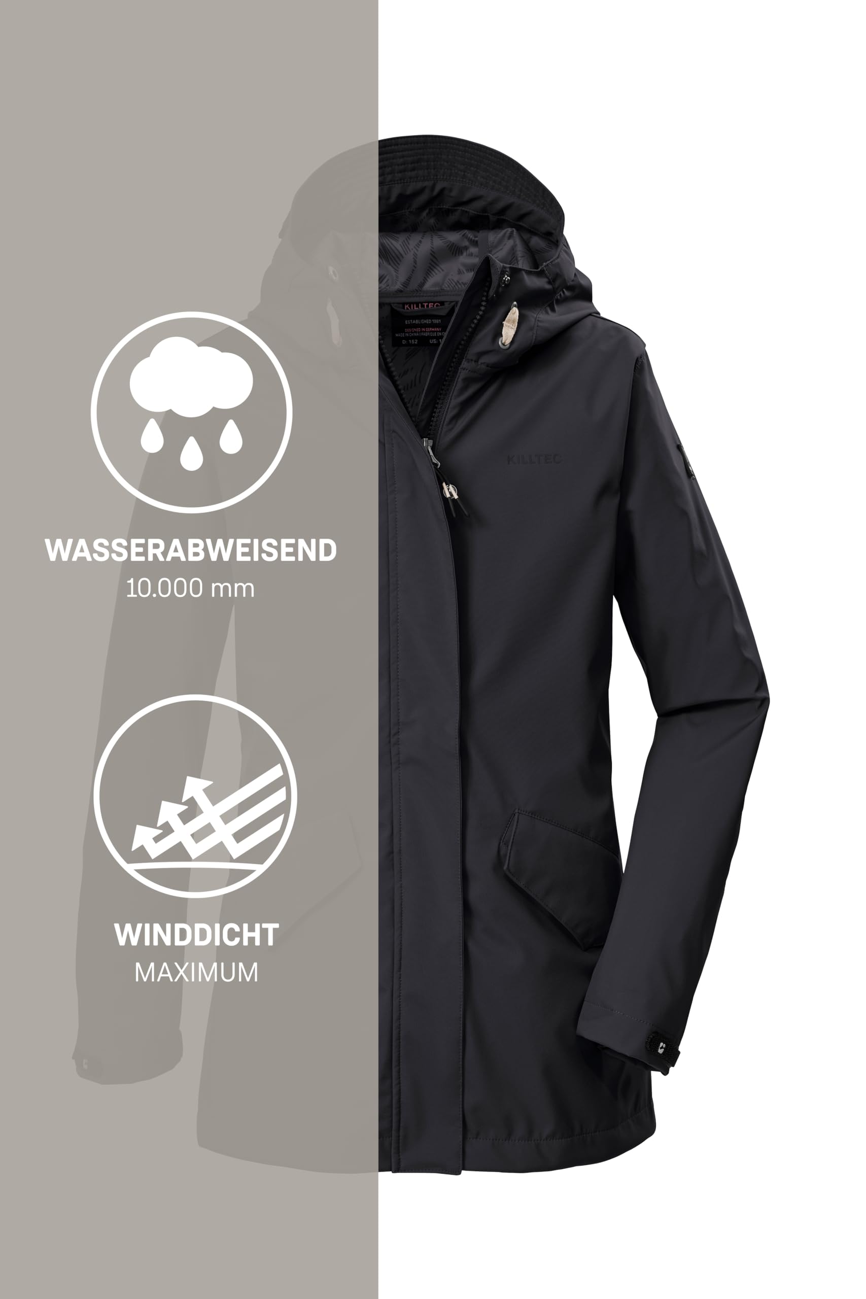 Killtec Mädchen Kos 120 Grls Sftshll Prk Softshellparka/Parka mit Kapuze und Taillenregulierung