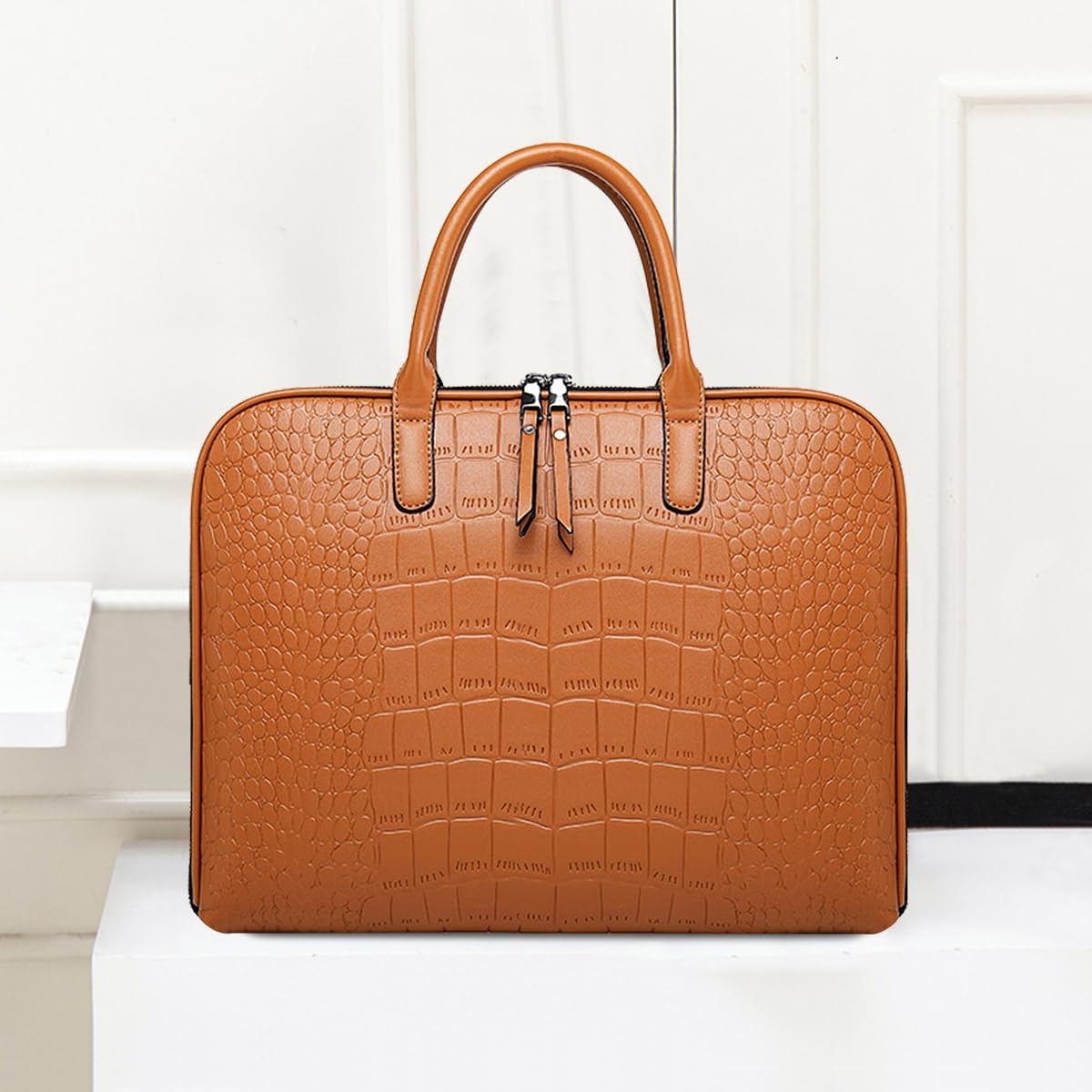 Beige leren laptoptas dames | Uniek en handgemaakt | – NL