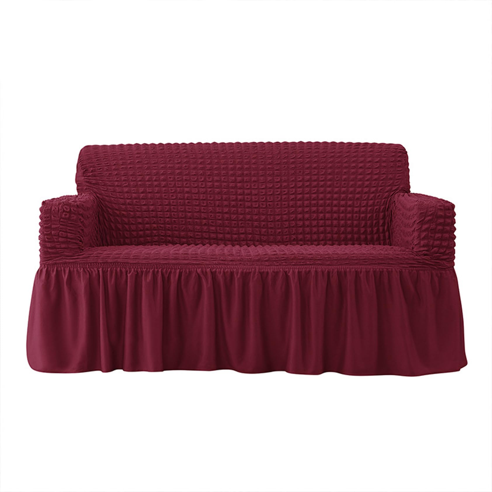 High Stretch Sofa Covers With Skirt, 1/2/3/4 Seater Super Soft Couch Covers All-inclusive Sofa Slipcover Washable Stretchable Sofa Cover Furniture Protector Cover(Size:2 Seater(140-185cm),Color:D)